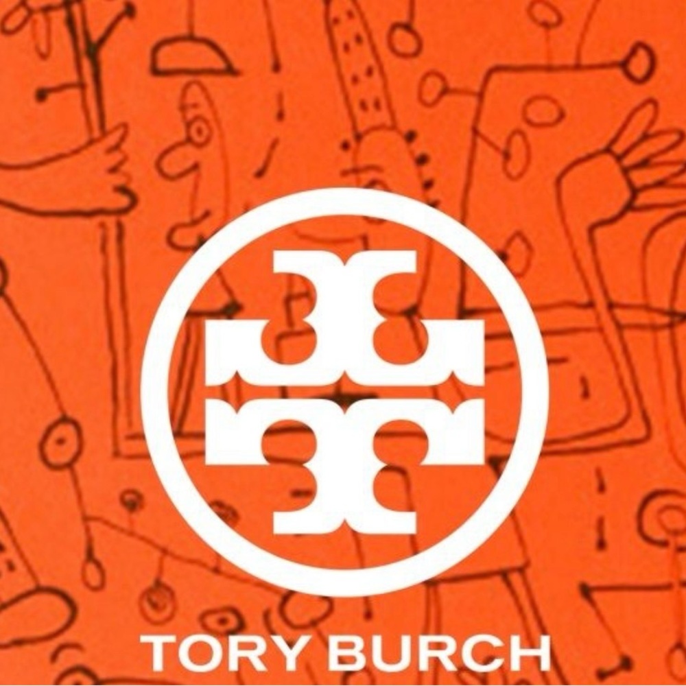 Tory Burch White Logo on Orange Graphic